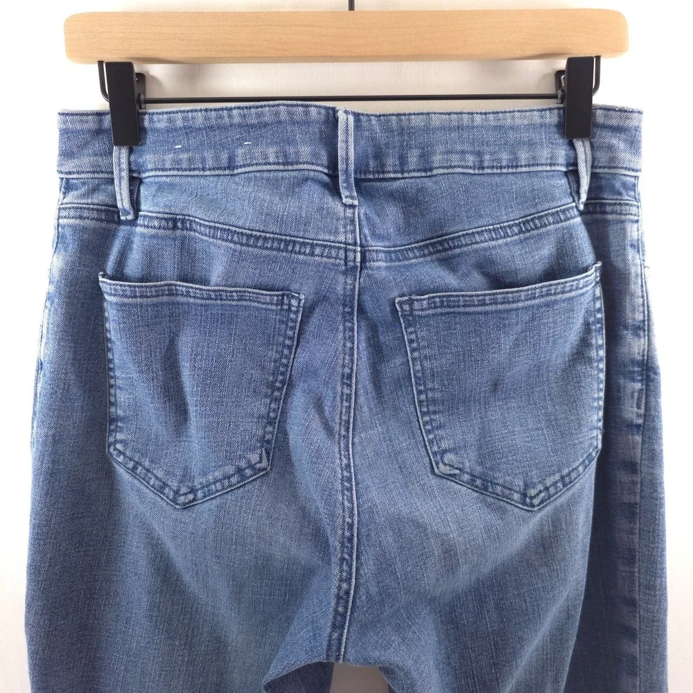 Ann Taylor Factory Women Slim Leg Jeans Size 6 Blue Medium Wash Mid Rise Stretch